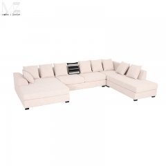Cream U-Shaped Sectional Sofa with Chaise-MZ2929