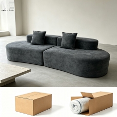 Charcoal Modular Curved Lounge Sofa-MZ9069