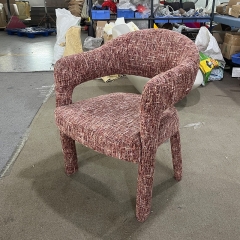 Textured Brown Upholstered Accent Chair-MZ3504