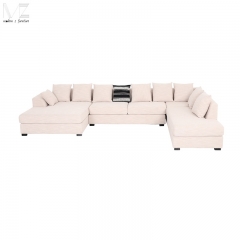 Cream U-Shaped Sectional Sofa with Chaise-MZ2929