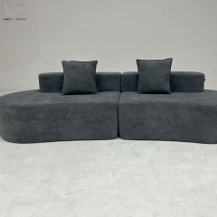 Charcoal Modular Curved Lounge Sofa-MZ9069