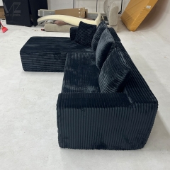 Black Corduroy Modular Sectional Sofa-MZ9066
