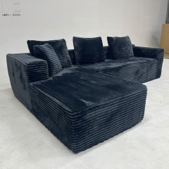 Black Corduroy Modular Sectional Sofa-MZ9066
