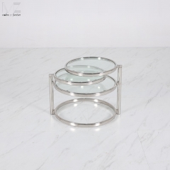 Three-Tier Glass Nesting Coffee Table-MZ1663