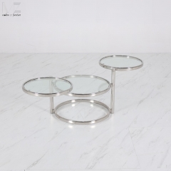 Three-Tier Glass Nesting Coffee Table-MZ1663