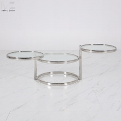 Three-Tier Glass Nesting Coffee Table-MZ1663