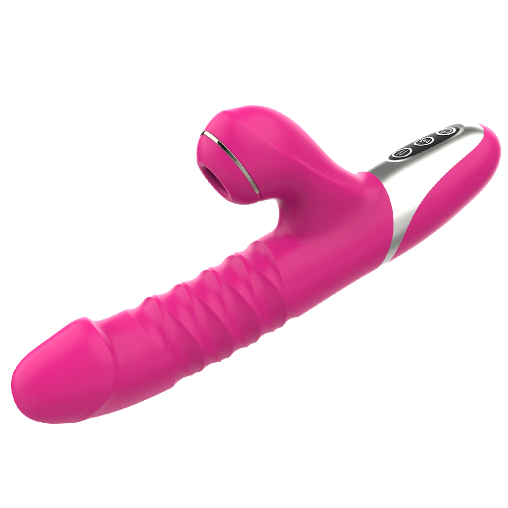 Thrusting vibrator with suction & vibration