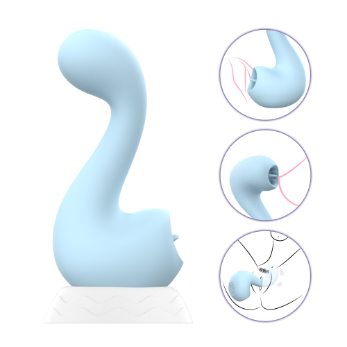 Swan vibrator with vibrating and tongue licking
