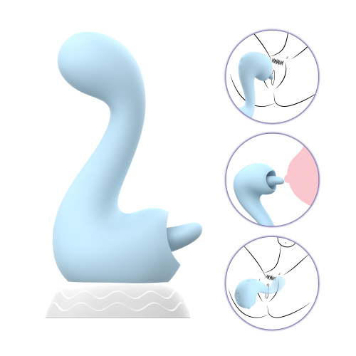 Swan vibrator with vibrating and licking