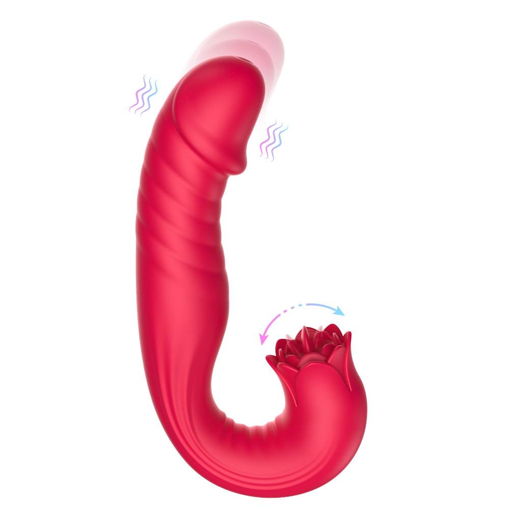 Licking g spot thrusting vibrator
