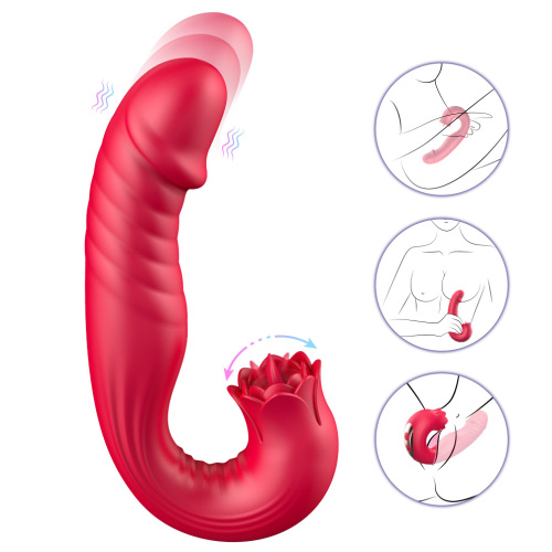 Licking g spot thrusting vibrator