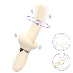 Tongue clitoral g spot vibrator