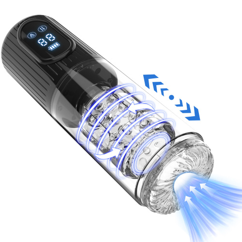 Sucking thrusting rotation male masturbator IPX7 waterproof