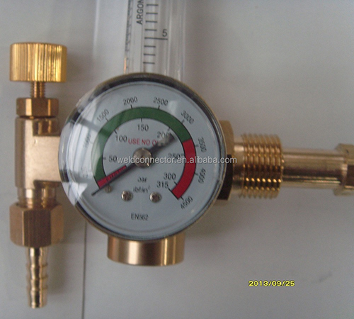 High Quality W-100 Brass CO2 / Argon Gas High Pressure Regulator With Pressure Gauge and Flowmeter for Gas Cutting and Welding