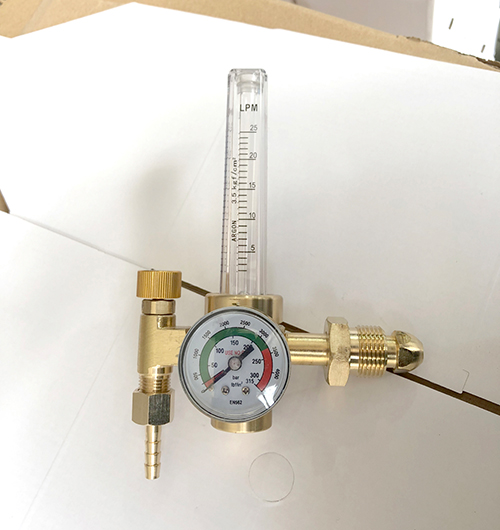 High Quality W-100 Brass CO2 / Argon Gas High Pressure Regulator With Pressure Gauge and Flowmeter for Gas Cutting and Welding
