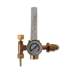 High Quality W-100 Brass CO2 / Argon Gas High Pressure Regulator With Pressure Gauge and Flowmeter for Gas Cutting and Welding