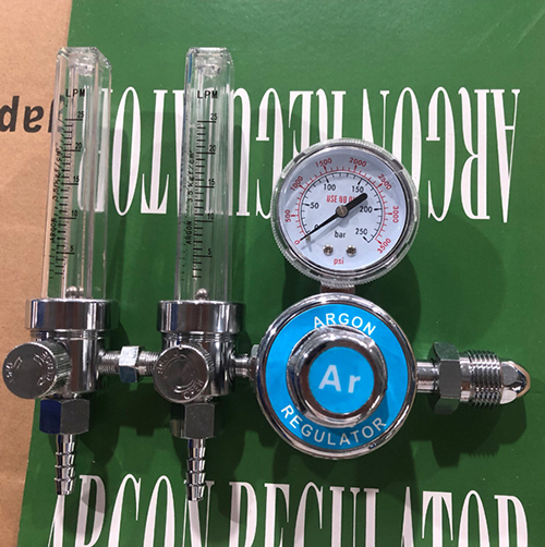 High Quality JS-DH-67 Argon Brass Gas High Pressure Regulator With Two Flowmeter