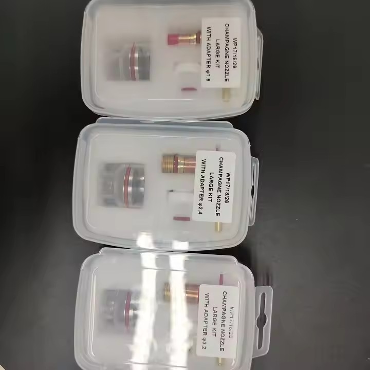 Large 2.4 mm TIG Welding Torch Stubby Gas Lens Glass Cup Kit for WP-17/18/26