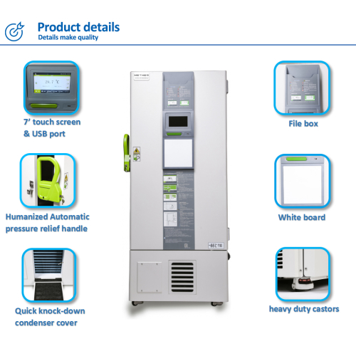 -86 Degrees 728D Liters ULT Ultra Low Temperature Deep Medical Freezer for Laboratory Plasma refrigerator
