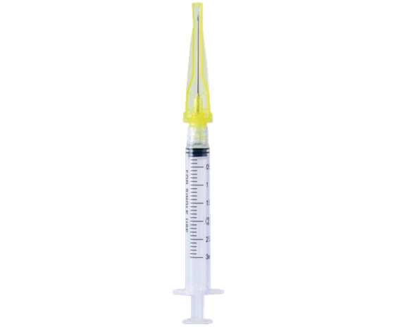 3 ML 3 Part Luer Lock Disposable Syringe With Safety Needle