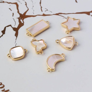 Shell Double Ring Pendant Five-Pointed Star Moon Butterfly Bracelet Necklace diy