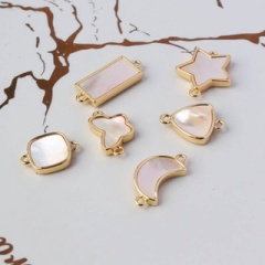 Shell Double Ring Pendant Five-Pointed Star Moon Butterfly Bracelet Necklace diy