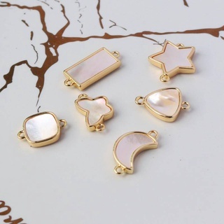 Shell Double Ring Pendant Five-Pointed Star Moon Butterfly Bracelet Necklace diy