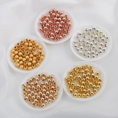 DIY bracelet color preserving round beads K gold loose beads 2/3/4/5/6MM (100 pieces per piece)