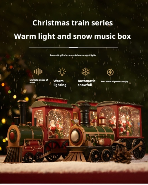 Christmas gift Christmas Eve music box train music box crystal ball for children birthday snowman toys