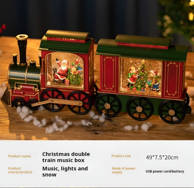 Christmas gift Christmas Eve music box train music box crystal ball for