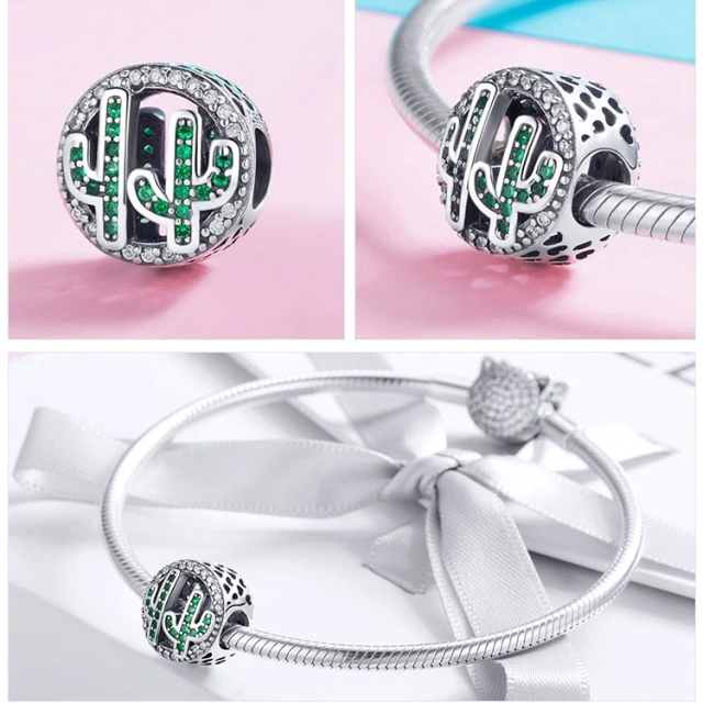 Original Style Silver Charm Original Beads DIY925 Sterling silver beaded bracelet Necklace Pendant Rose Tree flowers