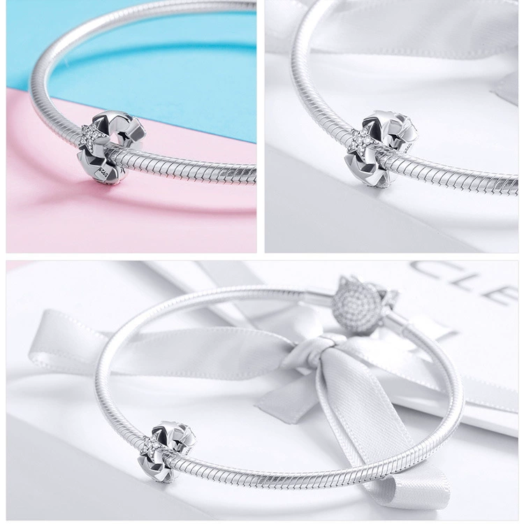 Original Style Silver Charm Original Beads DIY925 Sterling silver beaded bracelet Necklace Pendant Rose Tree flowers