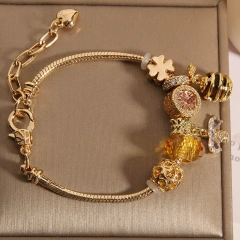 Pan House style Rose Gold Bee Hive bracelet female Korean version crystal bracelet student BFF bracelet gift tide