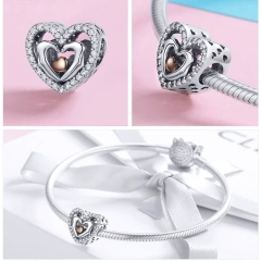 Original Style Silver Charm Original Beads DIY925 Sterling silver beaded bracelet Necklace Pendant Rose Tree flowers
