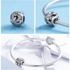 Original Style Silver Charm Original Beads DIY925 Sterling silver beaded bracelet Necklace Pendant Rose Tree flowers
