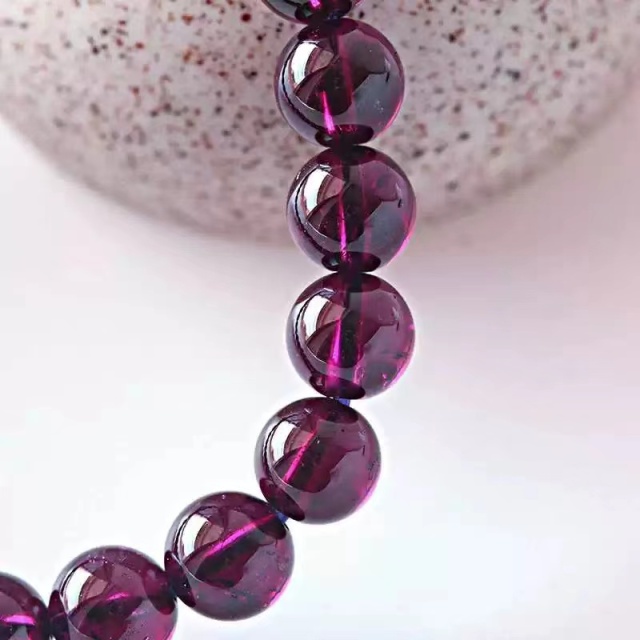 Natural Purple Red Garnet Clear Round Beads Bracelet Gemstone Women Men Purple Garnet Jewelry Stretch 6mm 7mm 8mm AAAAAA