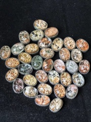 s925 Natural Crystal Rabbit hair Crystal Blue line cordierite rose pyroxene accessories
