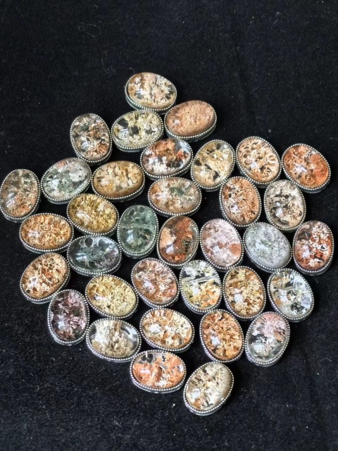 s925 Natural Crystal Rabbit hair Crystal Blue line cordierite rose pyroxene accessories