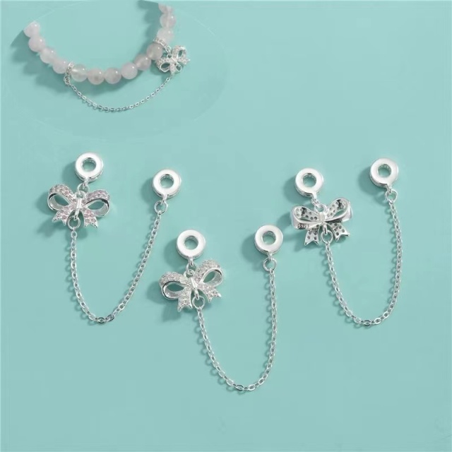 S925 Silver zircon separation beads DIY beaded crystal bracelet accessories