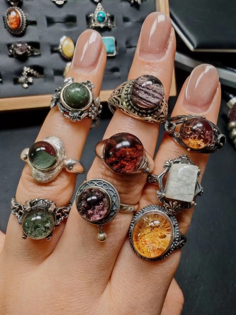 925 Silver Ring Natural crystal ring
