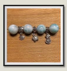 Imitation retro silver style distressed retro style butterfly leaf lucky bag crystal DIY beaded bracelet accessories