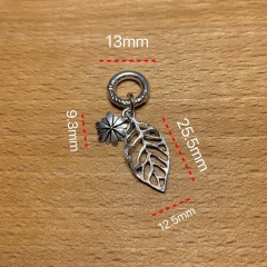 Imitation retro silver style distressed retro style butterfly leaf lucky bag crystal DIY beaded bracelet accessories
