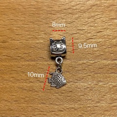 Imitation retro silver style distressed retro style butterfly leaf lucky bag crystal DIY beaded bracelet accessories