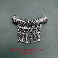 Crystal ornaments, retroclassical hollow bamboo half-pipe, safe lock, bells, tassels, beads, handmade DIY accessories