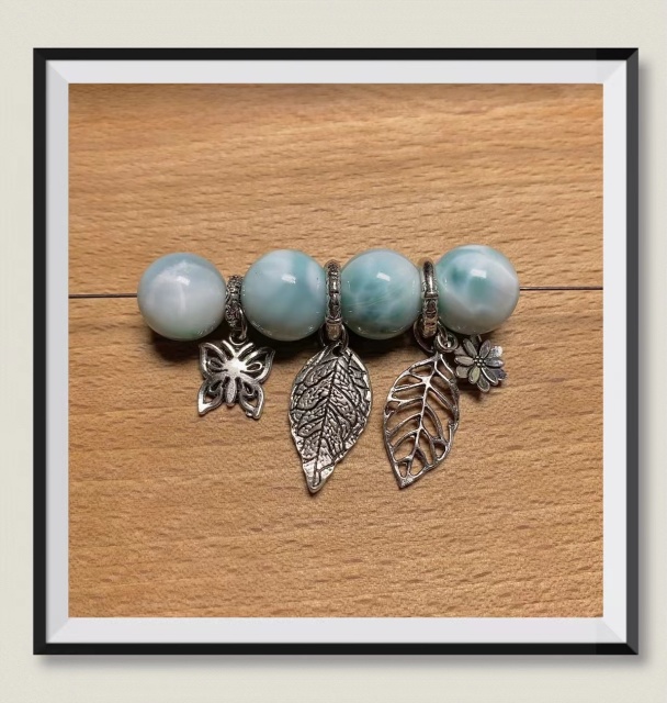 Imitation retro silver style distressed retro style butterfly leaf lucky bag crystal DIY beaded bracelet accessories