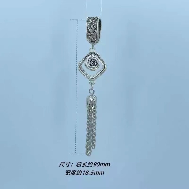 Crystal DIY Long Tassel Pendant Vintage Craft Lotus Lift Slip Personality Pendant Copper Accessories