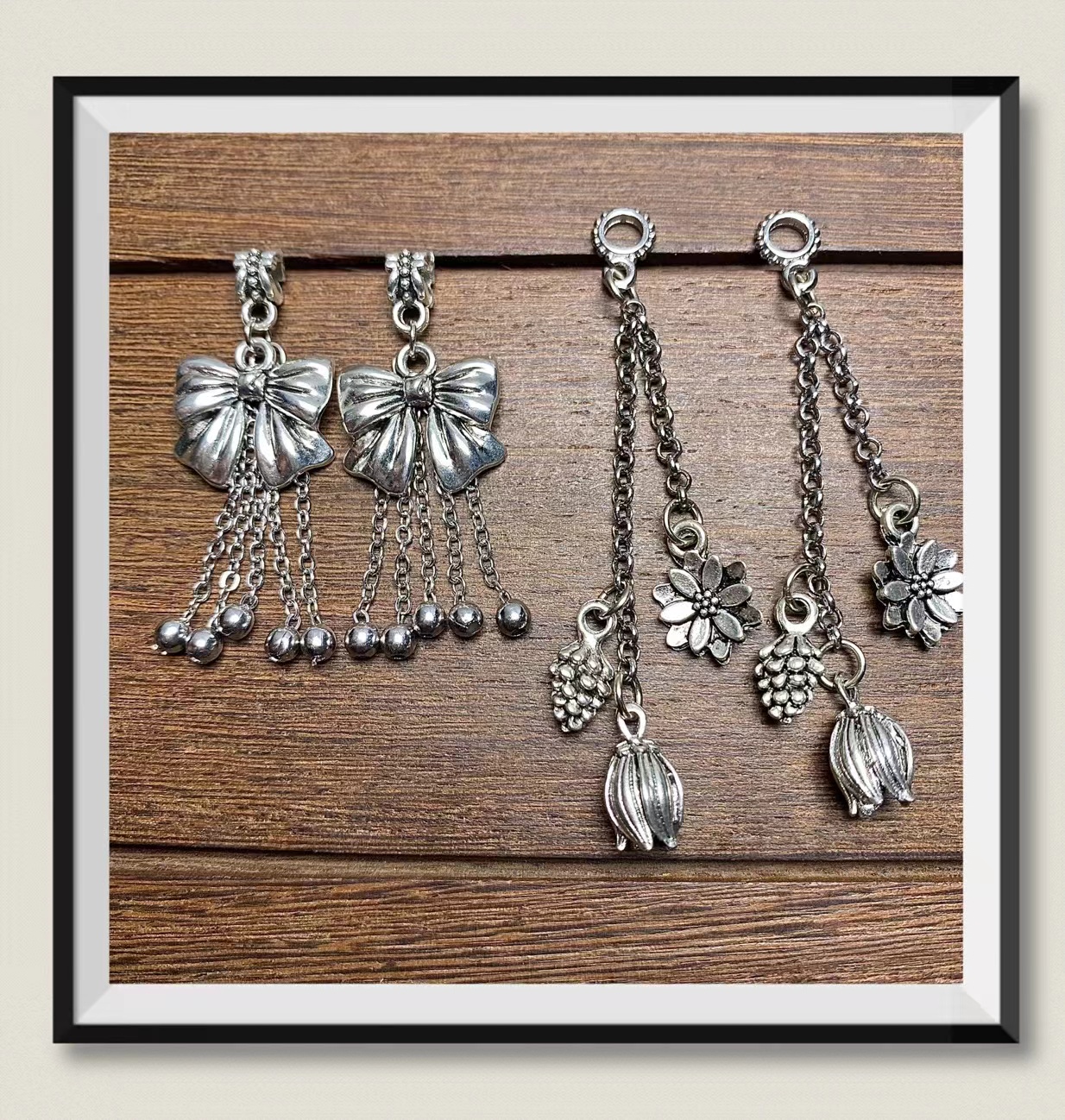 Retro silver, popular butterfly tassels, beads, bracelets, crystals, DIY copper accessories