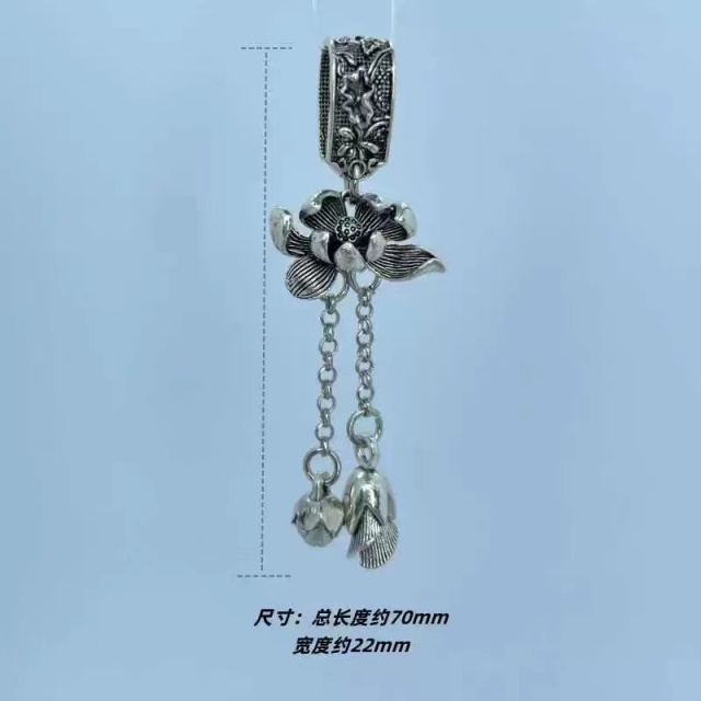 Crystal DIY Long Tassel Pendant Vintage Craft Lotus Lift Slip Personality Pendant Copper Accessories