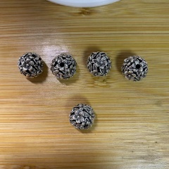 Color-retaining imitation retro silver crystal bracelet flower holder bead spacer DIY copper accessories