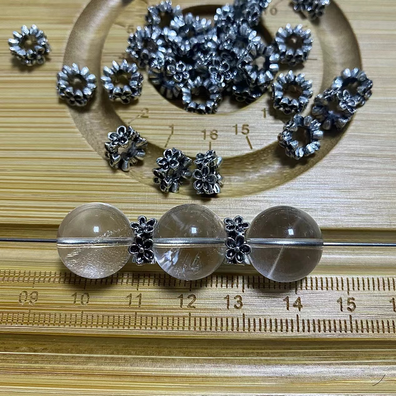 High color retention retro silver [9mm] small flower spacer crystal beaded DIY accessories accessories